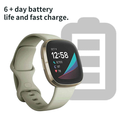 Fitbit Versa 3 4 Sense Sense 2 Smartwatch Soft Silicone Replacement Band Grey