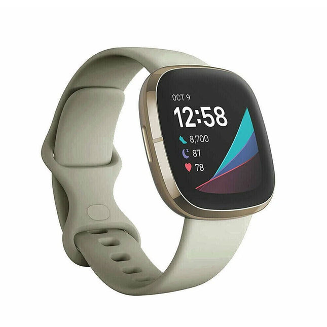Fitbit Versa 3 4 Sense Sense 2 Smartwatch Soft Silicone Replacement Band Grey