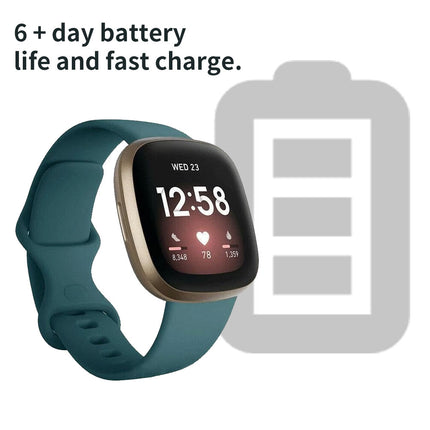 Fitbit Versa 3 4 Sense Sense 2 Smartwatch Soft Silicone Replacement Band Indigo