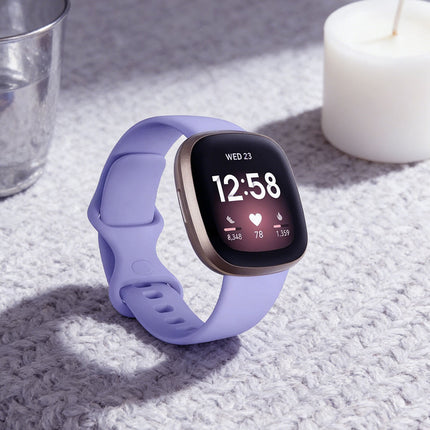 Fitbit Versa 3 4 Sense Sense 2 Smartwatch Soft Silicone Replacement Band Lavender
