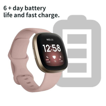 Fitbit Versa 3 4 Sense Sense 2 Smartwatch Soft Silicone Replacement Band Light Pink