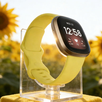 Fitbit Versa 3 4 Sense Sense 2 Smartwatch Soft Silicone Replacement Band Light Yellow