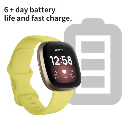 Fitbit Versa 3 4 Sense Sense 2 Smartwatch Soft Silicone Replacement Band Light Yellow