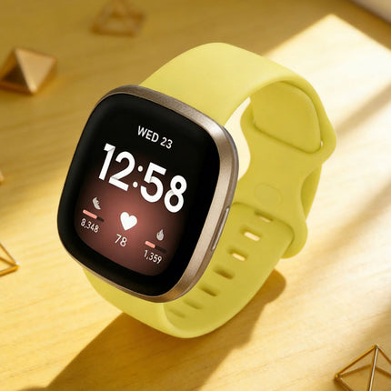 Fitbit Versa 3 4 Sense Sense 2 Smartwatch Soft Silicone Replacement Band Light Yellow