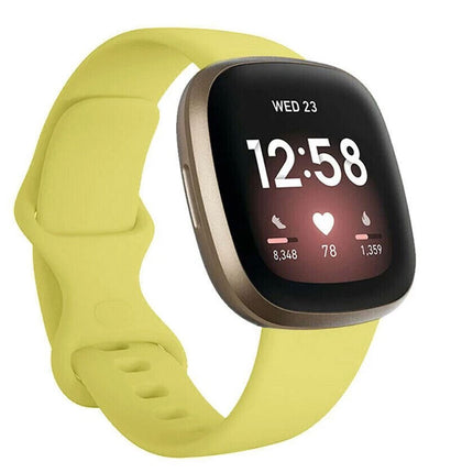 Fitbit Versa 3 4 Sense Sense 2 Smartwatch Soft Silicone Replacement Band Light Yellow