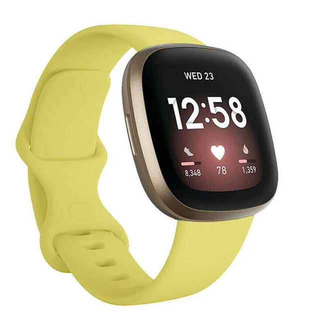 Fitbit Versa 3 4 Sense Sense 2 Smartwatch Soft Silicone Replacement Band Light Yellow