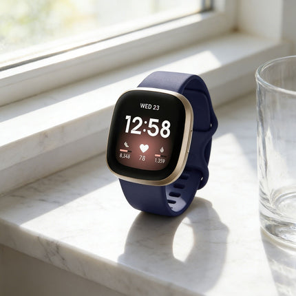 Fitbit Versa 3 4 Sense Sense 2 Smartwatch Soft Silicone Replacement Band Midnight Blue