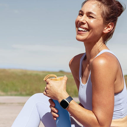 Fitbit Versa 3 4 Sense Sense 2 Smartwatch Soft Silicone Replacement Band Midnight Blue