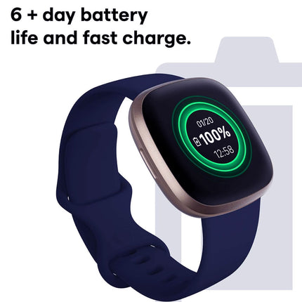 Fitbit Versa 3 4 Sense Sense 2 Smartwatch Soft Silicone Replacement Band Midnight Blue