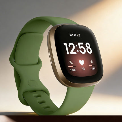 Fitbit Versa 3 4 Sense Sense 2 Smartwatch Soft Silicone Replacement Band Olive
