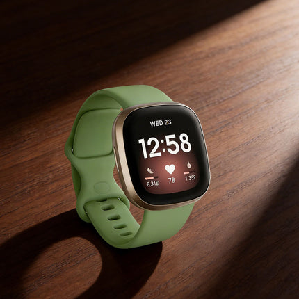 Fitbit Versa 3 4 Sense Sense 2 Smartwatch Soft Silicone Replacement Band Olive