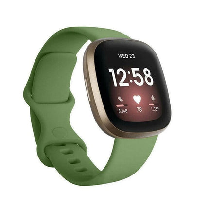 Fitbit Versa 3 4 Sense Sense 2 Smartwatch Soft Silicone Replacement Band Olive