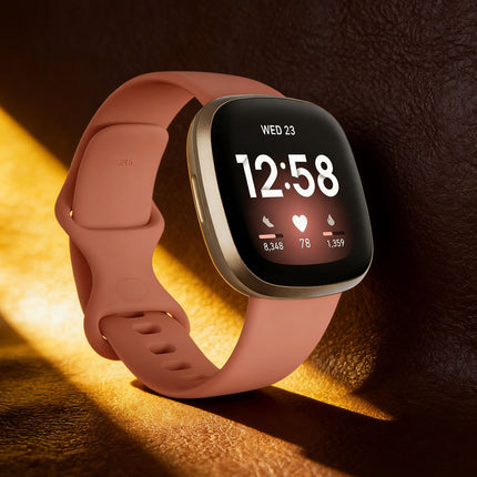 Fitbit Versa 3 4 Sense Sense 2 Smartwatch Soft Silicone Replacement Band Pink