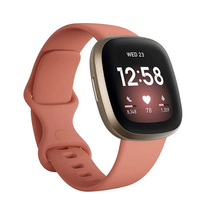 Fitbit Versa 3 4 Sense Sense 2 Smartwatch Soft Silicone Replacement Band Pink