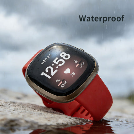 Fitbit Versa 3 4 Sense Sense 2 Smartwatch Soft Silicone Replacement Band Red
