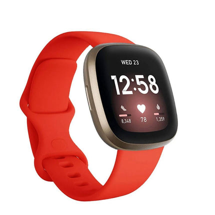 Fitbit Versa 3 4 Sense Sense 2 Smartwatch Soft Silicone Replacement Band Red