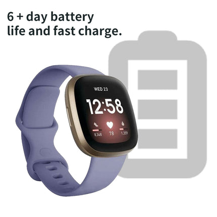 Fitbit Versa 3 4 Sense Sense 2 Smartwatch Soft Silicone Replacement Band Rock Grey