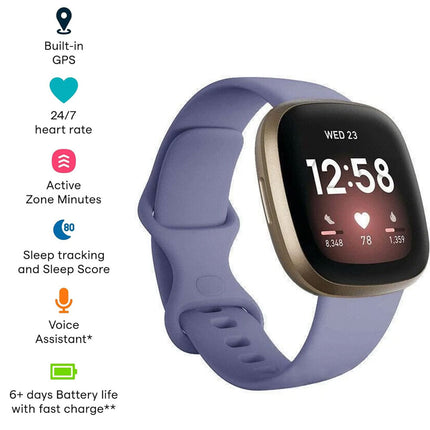 Fitbit Versa 3 4 Sense Sense 2 Smartwatch Soft Silicone Replacement Band Rock Grey
