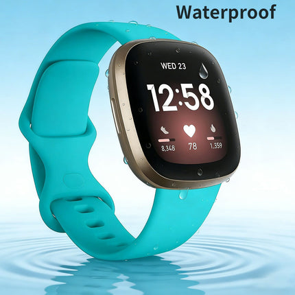 Fitbit Versa 3 4 Sense Sense 2 Smartwatch Soft Silicone Replacement Band Teal