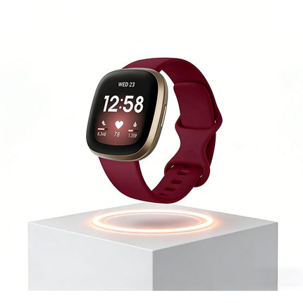 Fitbit Versa 3 4 Sense Sense 2 Smartwatch Soft Silicone Replacement Band Vermillion