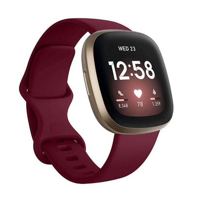 Fitbit Versa 3 4 Sense Sense 2 Smartwatch Soft Silicone Replacement Band Vermillion