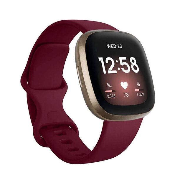 Fitbit Versa 3 4 Sense Sense 2 Smartwatch Soft Silicone Replacement Band Vermillion