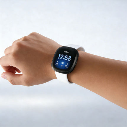 Fitbit Versa 3 4 Sense Sense 2 Smartwatch Soft Silicone Replacement Band White