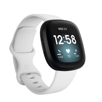Fitbit Versa 3 4 Sense Sense 2 Smartwatch Soft Silicone Replacement Band White