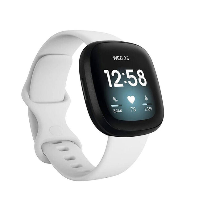 Fitbit Versa 3 4 Sense Sense 2 Smartwatch Soft Silicone Replacement Band White