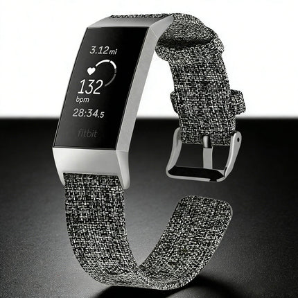 Grey Fitbit Charge 3 4 Canvas Replacement Band