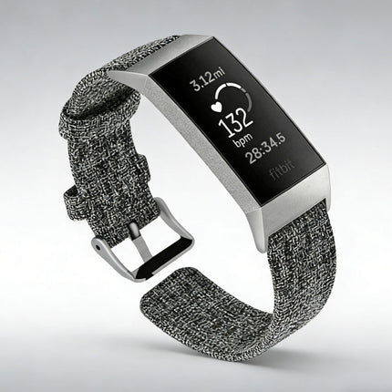 Grey Fitbit Charge 3 4 Canvas Replacement Band