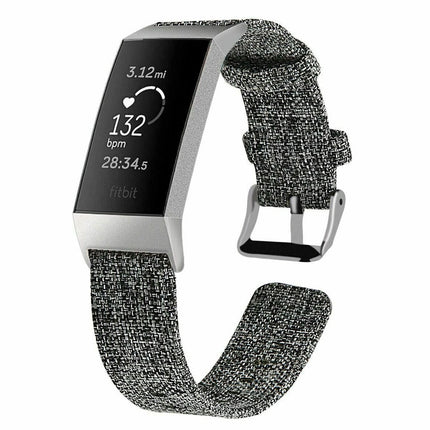Grey Fitbit Charge 3 4 Canvas Replacement Band