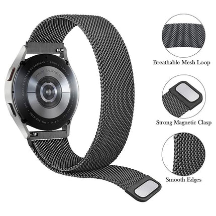 Metal Samsung Galaxy Watch 7 6 4 5 Pro Classic 40mm 44 mm Milanese Magnetic Band Black