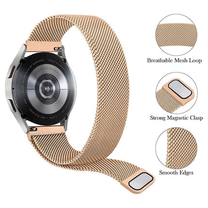 Metal Samsung Galaxy Watch 7 6 4 5 Pro Classic 40mm 44 mm Milanese Magnetic Band Rose Gold