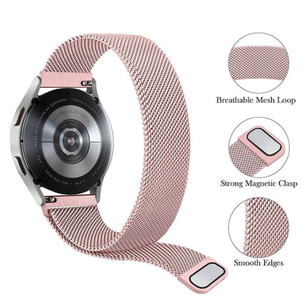 Metal Samsung Galaxy Watch 7 6 4 5 Pro Classic 40mm 44 mm Milanese Magnetic Band Rose Pink