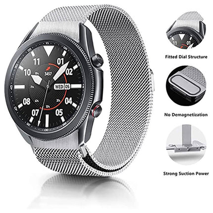 Metal Samsung Galaxy Watch 7 6 4 5 Pro Classic 40mm 44 mm Milanese Magnetic Band Silver