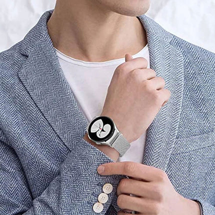 Metal Samsung Galaxy Watch 7 6 4 5 Pro Classic 40mm 44 mm Milanese Magnetic Band Silver