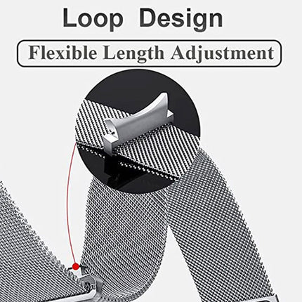 Metal Samsung Galaxy Watch 7 6 4 5 Pro Classic 40mm 44 mm Milanese Magnetic Band Silver