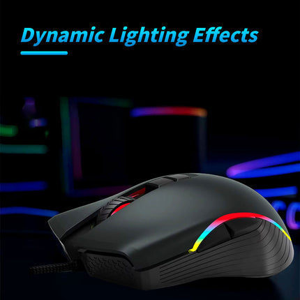 AKUN 7200DPI Wired USB 7 Button Backlit RGB Gaming Mouse PC Laptop Ergonomic