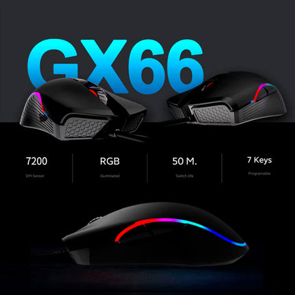AKUN 7200DPI Wired USB 7 Button Backlit RGB Gaming Mouse PC Laptop Ergonomic