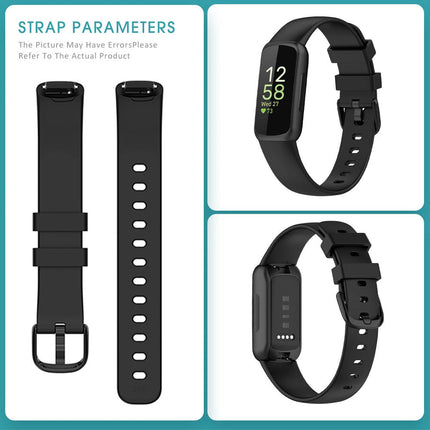 For Fitbit Inspire 3 Band Replacement Silicone Watch Sports Strap Band Wristband Black