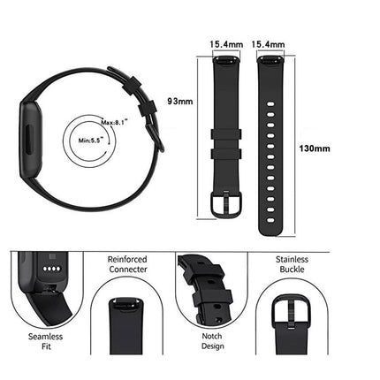 For Fitbit Inspire 3 Band Replacement Silicone Watch Sports Strap Band Wristband Midnight Blue