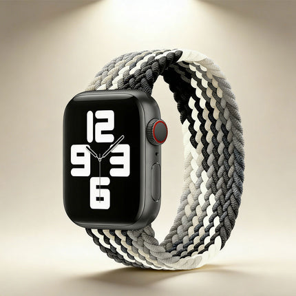 Nylon Elastic Band For Apple Watch 38/40/41mm Series 11 42mm SE 3 40mm Black & White