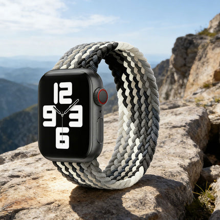 Nylon Elastic Band For Apple Watch 38/40/41mm Series 11 42mm SE 3 40mm Black & White