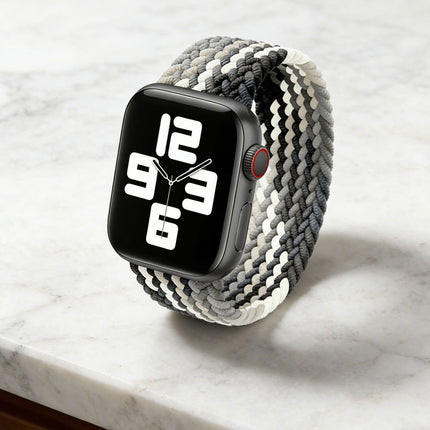 Nylon Elastic Band For Apple Watch 38/40/41mm Series 11 42mm SE 3 40mm Black & White