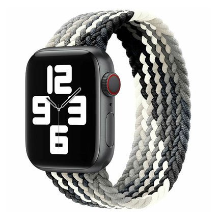 Nylon Elastic Band For Apple Watch 38/40/41mm Series 11 42mm SE 3 40mm Black & White