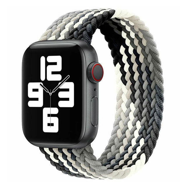 Nylon Elastic Band For Apple Watch 38/40/41mm Series 11 42mm SE 3 40mm Black & White