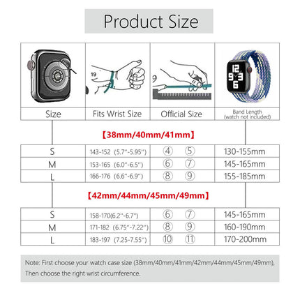 Nylon Elastic Band For Apple Watch 42/44/45/49mm Series 11 46mm SE 3 44mm Ultra 49mm Blue & White