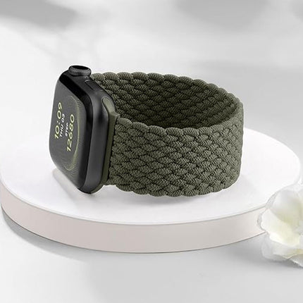 Nylon Elastic Band For Apple Watch 38/40/41mm Series 11 42mm SE 3 40mm Dark Oliver