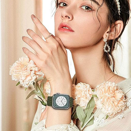 Nylon Elastic Band For Apple Watch 38/40/41mm Series 11 42mm SE 3 40mm Dark Oliver